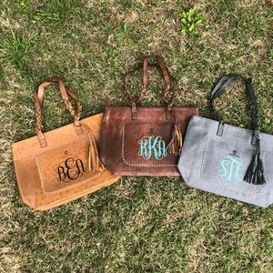 Beautiful monogrammed purses! In multiple colors.